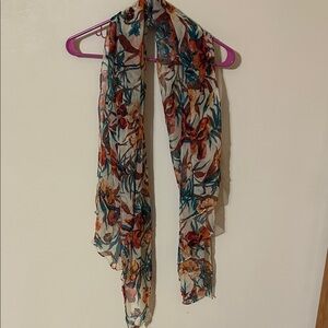 Floral Print Scarf silk
